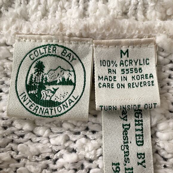 Vintage 80s Coquette Embroidered Sweater Pastel Cottagecore Grandmacore Knit M - Picture 10 of 10